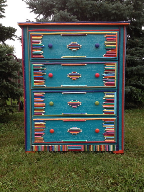 cool teal dresser